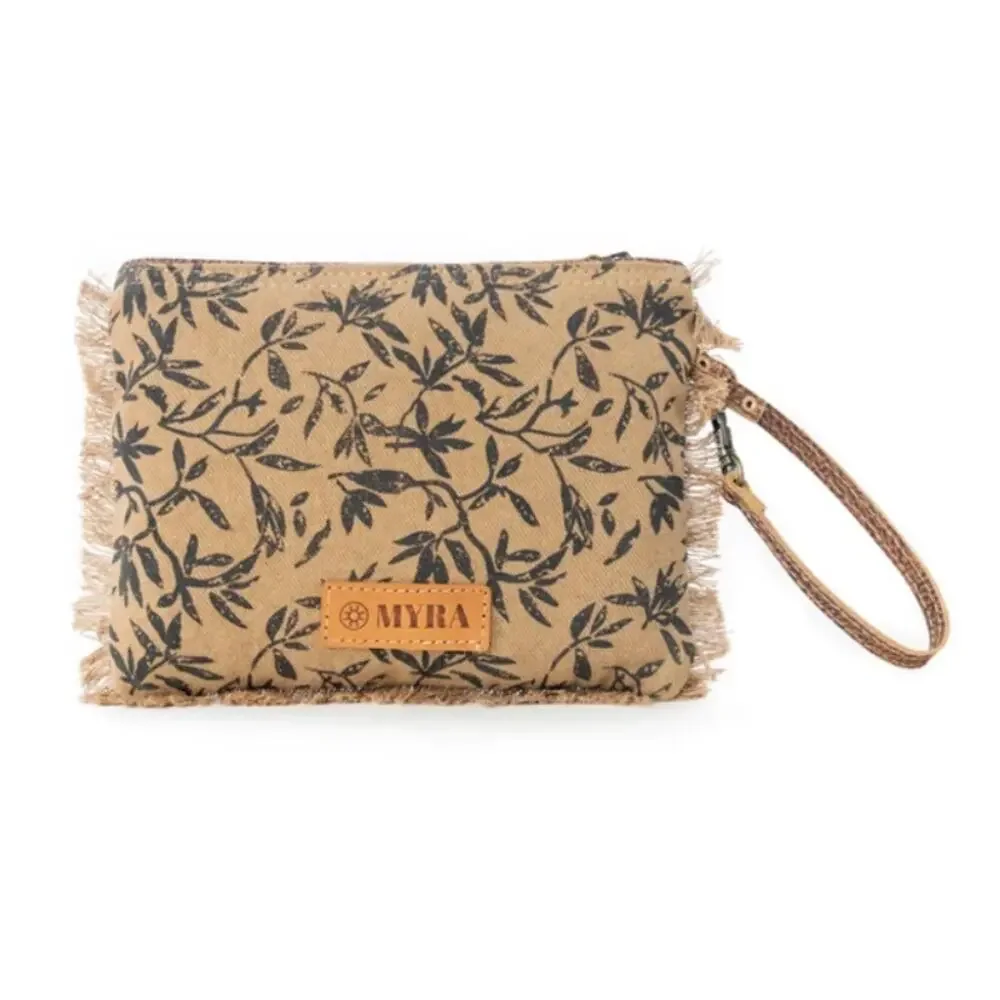 NWT Western Mixed Print and Leather Mini Wristlet Trailmark Bag